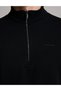 Black 3-Thread Regular Fit Zippered Stand-Up Collar Basic Sweatshirt 50334032-Vr046 - 7