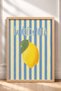 La Dolce Vita, Lemon-Patterned Frame with Leaf Design, Italy Poster, Living Room and Kitchen Wall Decor, Itn007. - 3