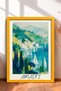Amalfi Bay and Sailboats Framed Painting, Italy Poster, Living Room, Kitchen, Wall Decor, Itn018.