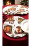 New Year-Themed American-Style Serving Placemats, Set of 6, 33X33, Mdf + Elastic Fabric, Tableware Presentation Set.