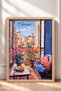 Milan Balcony, Floral Seating Area, Framed Painting, Italy Poster, Wall Decor, Itp184. - 3