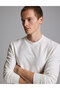 Ecru, High-Neck, Logo-Detailed, Patterned Sweatshirt 50331634-Vr019 - 2