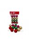 Set of 12 Colorful, Glittery Mini Christmas Tree Ornaments – Red, Green, Gold, and Pink Christmas Tree Decorations