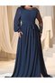 Rochie lunga, bleumarin - 5