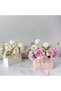 2pcs Pink Flower Gift Boxes with Handle Chains for Wedding Valentine Home Decor - 3