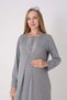 Maternity Nightgown and Robe Set, 2-Piece, with Lace Details, Buttoned, Nursing-Friendly, Plaid. - 6