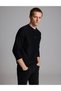 Black Mock Neck Sweatshirt with Collar Detail and Pattern 50331634-VR046 - 3