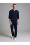 Navy Blue Regular Fit 100% Cotton Crew Neck Sweatshirt 50331600-Vr033 - 4