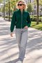 Women's High-Neck, Double-Zippered Premium Knit Cardigan - 2