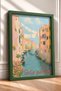 Bella Giornata, Canal and Gondolas Framed Painting, Italy Poster, Wall Decor, Itn015. - 2
