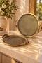 Antique Filigree Gold Tray Set of 2