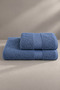 100% Cotton 2-Piece Towel Set 50X90 + 70X140 cm Soft Textured Striped Edged - 2