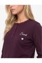 Women's Long-Sleeved Pajama Set with Polka Dot Pattern, Murdum Color - 3