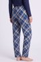 Women's Navy Blue Plaid Pattern Pajama Bottoms - 2