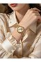 Minimalist Women's Wristwatch with a Chain Detail, Ferrucci (Gold Color) Minimalist Women's Wristwatch with a Chain Detail.