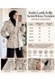 Women's Short Trench Coat with Elastic Sleeves and Belt, Modest Style Jacket. - 4