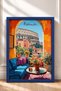 Rome Window View of the Colosseum Framed Painting Italy Poster Wall Decor Itp197 - 3