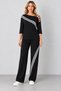 Women's Long-Sleeved, One-Shoulder, Cross-Strap Detail, Ribbed Viscose Two-Thread Blouse and Pants Set - New Season: Sporty Elegance and Modern Chic. - 3