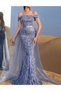 Rochie lunga, Albastru - 2