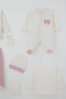 Baby Girl Hospital Outfit, 10-Piece Set with Bow Embroidery, 0-3 Months, Ecru. - 4
