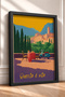 This Is a Framed Painting of the Town of Vita Yazılı Tepe, an Italy Poster for Living Room or Kitchen Wall Decor, Itn006. - 2