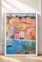 Portofino Harbor and Tropical Plants Framed Poster, Italy Poster, Living Room, Kitchen, Wall Decor, Itp191. - 3
