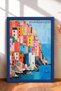 Riomaggiore Colorful Houses and Boats Framed Painting Italy Poster Wall Decor Itp195