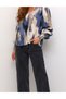 Bluza, crem/albastru