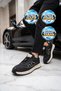 Rubber Sole, Lace-Up, Stylish, Comfortable, Black Men's Casual Walking Shoes 26K559. - 3