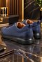Premium Genuine Leather Men's Casual Lace-Up Sneakers with Thick Soles - 7