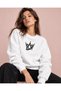 Graffiti Crown Logo Printed Crew Neck Sweatshirt
