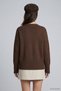 Crew Neck Oversized Knit Sweater 2521 Coffee - 3