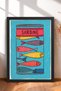 Sardine-Printed Colorful Fish Can Framed Painting Italy Poster Wall Decor Itn010