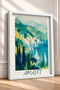 Amalfi Bay and Sailboats Framed Painting, Italy Poster, Living Room, Kitchen, Wall Decor, Itn018. - 2