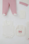 Baby Girl Hospital Outfit, 10-Piece Set with Bow Embroidery, 0-3 Months, Ecru. - 5