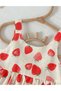 Rochie, crem/rosu - 7