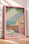 La Dolce Vita Lemon-Themed Framed Painting, Italy Poster, Living Room and Kitchen Wall Decor, Itn021. - 2