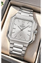 Square Model Classic Men's Watch with Calendar, Silver Steel Strap, White Dial, in a Stylish Box + Chain Bracelet. - 2