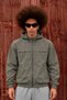 Men's Stand-Up Collar Hooded Casual All-Season Khaki Raincoat