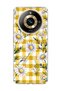 Realme 11 Pro Compatible Daisy Yellow Plaid Printed Transparent Phone Case.