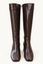 Ballety Crocodile-Patterned Square-Toe Chunky-Heel Zippered Women's Boots. - 3