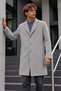 Men's Stylish Classic Long Grey Coat - 4