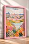 Torino Silhouette and Floral Waterfront Framed Painting, Italy Poster, Living Room, Kitchen, Wall Decor, Itp200. - 2