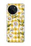 Realme 11 4g Compatible, Daisy Yellow Plaid Printed Transparent Phone Case.