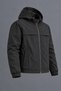 Men's Spring Black Raincoat with Stand-Up Collar, Hood, and Zipper. - 2