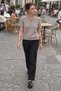 Women's Crew Neck Short Chic Cream Knit Sweater - 6