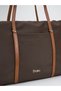 Brown-Tan Shk357 Large Capacity, with Strap, Zippered, Everyday Shopper Shoulder Bag. - 6