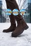 Coffee Nubuck Genuine Leather Men's Boots with Zipper, Fleece Lining, Rubber Sole, Classic Style 600543. - 2