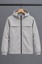 Men's Spring Stone Raincoat with Stand-Up Collar, Hood, and Zipper - 6