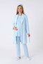 Maternity Pajama Set with Robe, 3-Piece Set, with Bow and Button Closure, Nursing-Friendly, Velvet Texture.